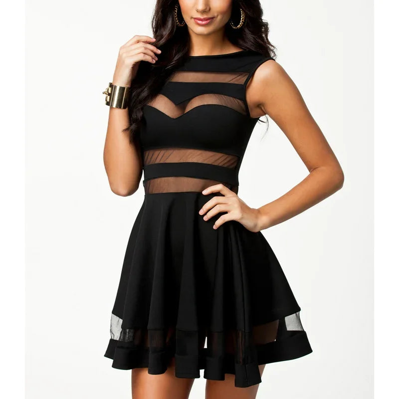 Mesh Stitching  Summer Dress  Mini Dress  Sexy Dress for Women