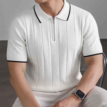 Profashions Men's Polo New Summer Half Zipper Design Men's Short Polo