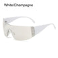 Rimless Punk Sunglasses Goggle Women Men Luxury Brand Wrap Around Sun Glasses Five Star Eyewear Sports One Piece Shades
