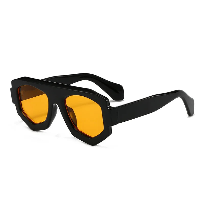 irregular square candy color sunglasses for women new fashion black yellow sun glasses