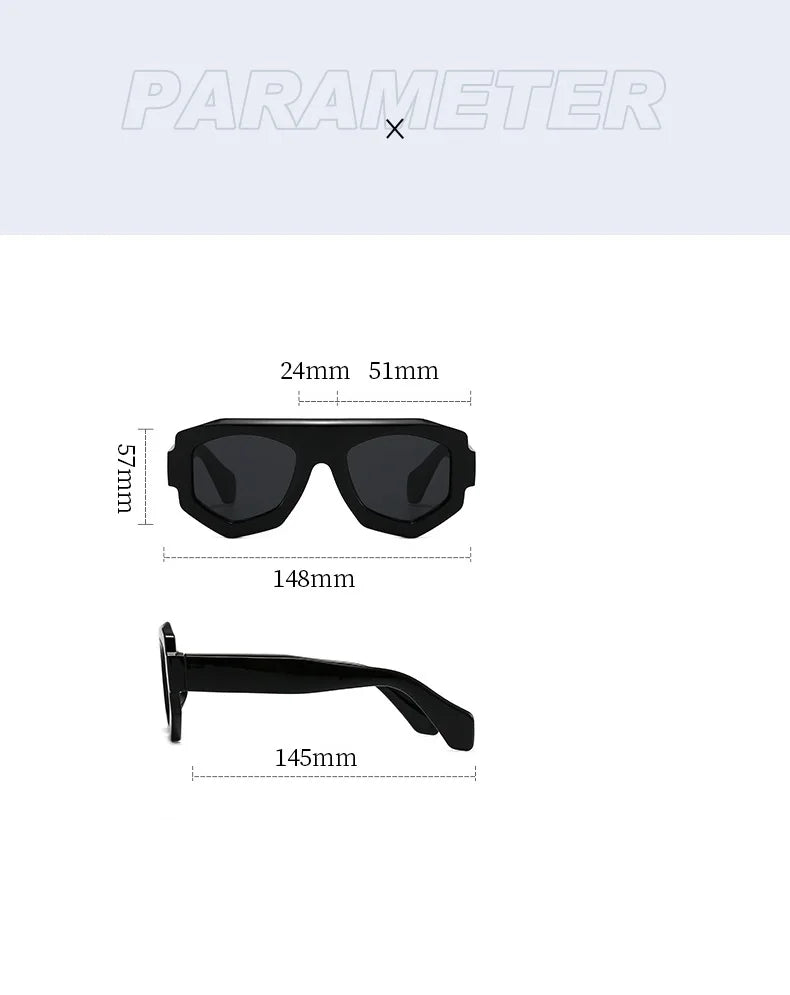 irregular square candy color sunglasses for women new fashion black yellow sun glasses