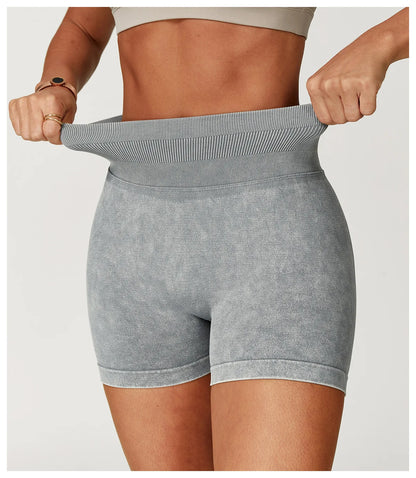 High Waist Yoga Shorts Women Sand Washed Yoga Shorts Workout Shorts Fitness Yoga Lift Butt Fitness Yoga Gym Running Short Pants