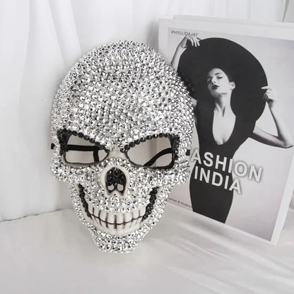 New Rhinestone Masquerade Mask Halloween Party Fashion Shiny Bling Mask Women Men Unisex Cosplay Prop Stage Performance Adult