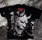 Skull letter print comfortable and breathable round neck T-shirt