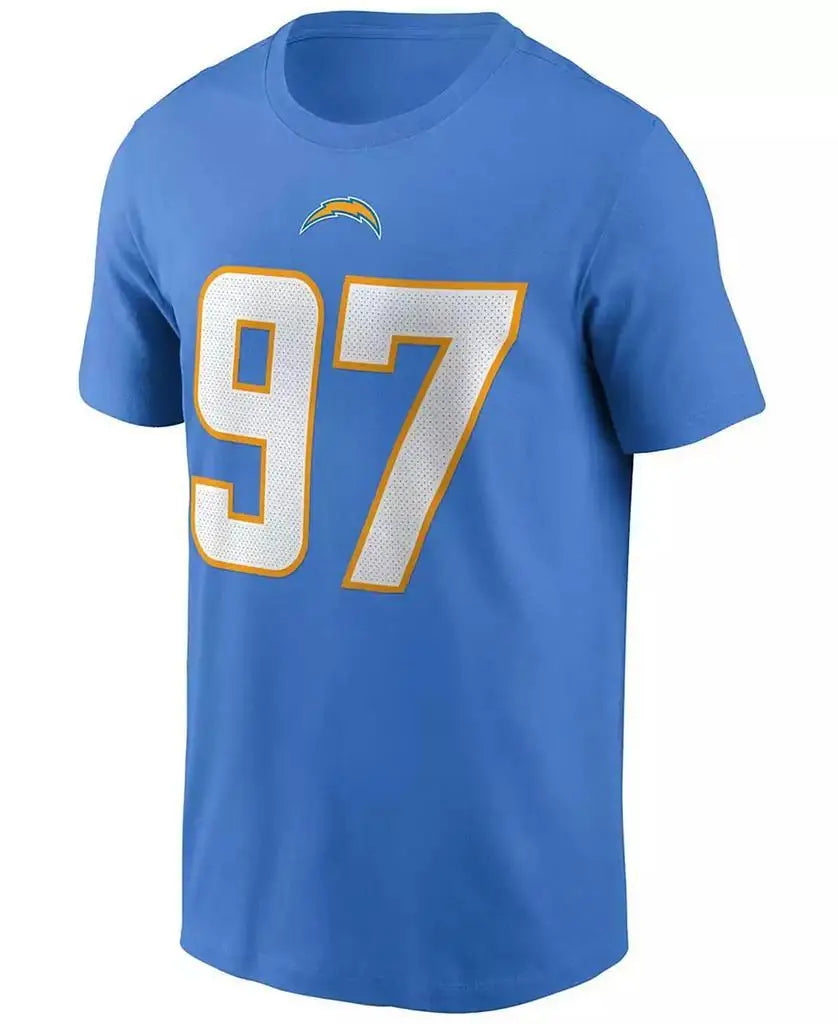 Nike Men's Customizable Running Tee Powder Blue Sizes XS-XXXL LA Chargers Sportswear for Running Enthusiasts