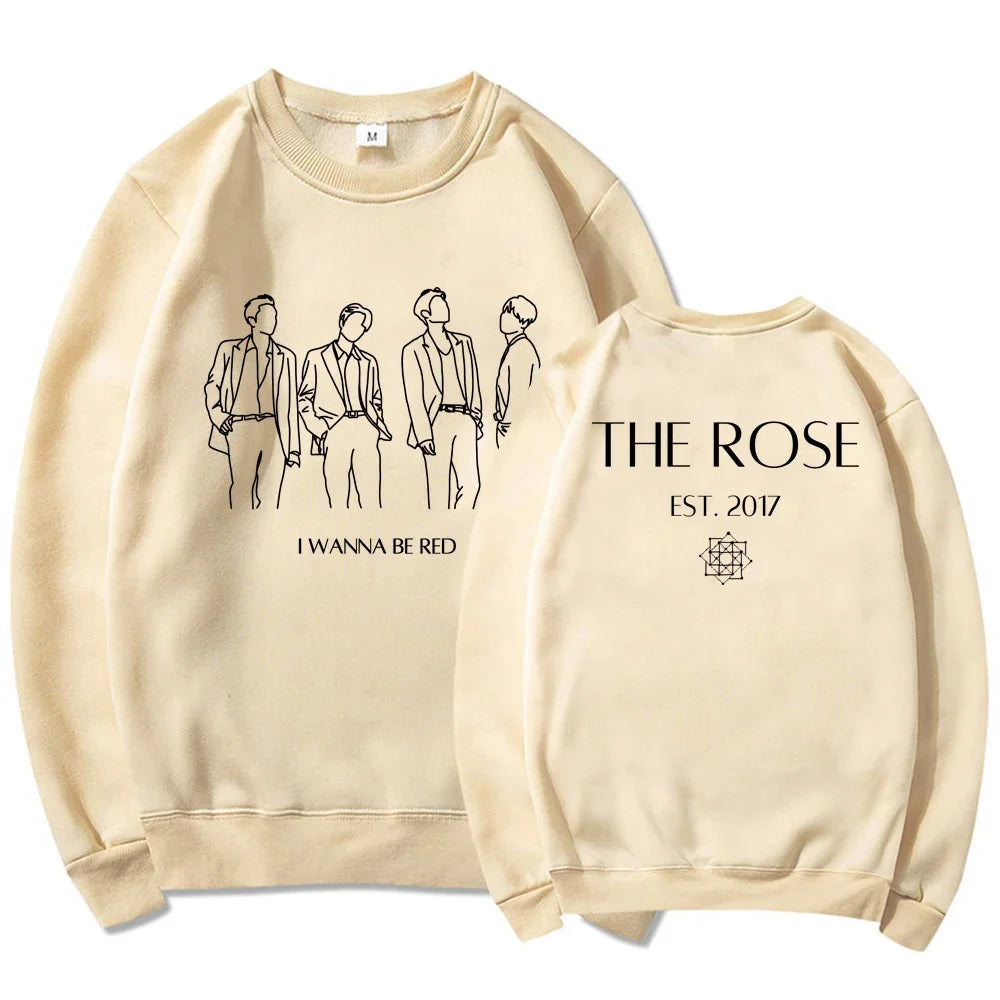 The Rose Kpop Sweatshirt Back To Me Hoodie Korean Group Pullover Women Long Sleeve Sweatshirts Graphic Hoodies Kpop Fans Gift