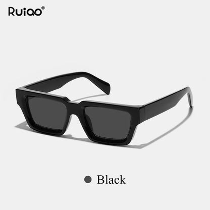 Ruiao fashion black small rectangular thick frame sunglasses for men and women rectangular summer wear shades