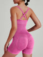 Women's Washed Yoga Bodysuit High Waisted Seamless 4-Way Stretch Workout Activewear Breathable Quick-Dry Lounge Jumpsuit