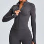 Zipper Long Sleeve Sports Jacket Women Fitness Yoga Shirt Gym Top Activewear Running Coats Push Up Workout Clothes Woman Jacket