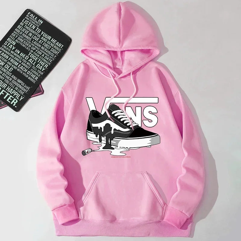 New Hip Hop Clothes Print Hoodie Men Long Sleeve Fleece Sweatshirt Vintage Rock Band Streetwear