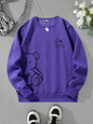 Profashion OK Teddy bear Printing Sweatshirts For Women Classic Retro Fashion Hoodies Fleece Warm Casual Clothes Loose Sportswear