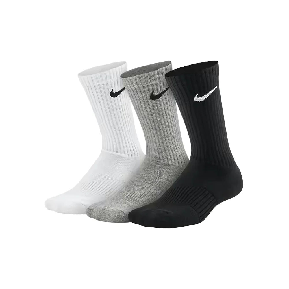 Nike Unisex 3-Pair Pack: Comfortable and Breathable Short, Mid-Calf, Training Socks, and High-Calf Athletic Socks SX7677-100
