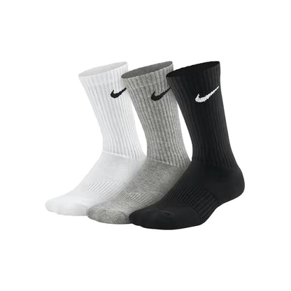 Nike Unisex 3-Pair Pack: Comfortable and Breathable Short, Mid-Calf, Training Socks, and High-Calf Athletic Socks SX7677-100