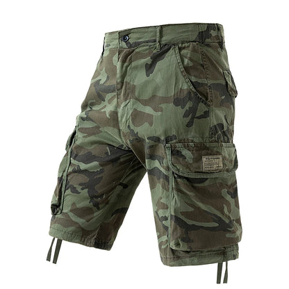 Men's Camo Cargo Shorts Outdoor Multi-Pocket Cotton Casual Shorts Summer Half Pants Breathable Shorts