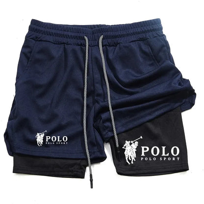 Quick Dry Beach Shorts Printed Double Layer 2-in-1 Fitness Training Sports Boardshorts