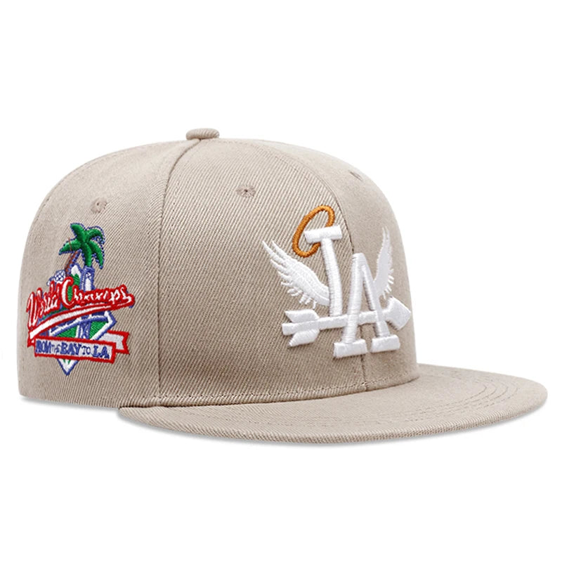 Baseball Hat LA Wings Embroidered Hip Hop Hat Outdoor Daily Leisure Sunshade Hat Male Female Flat Edge Mesh Hat