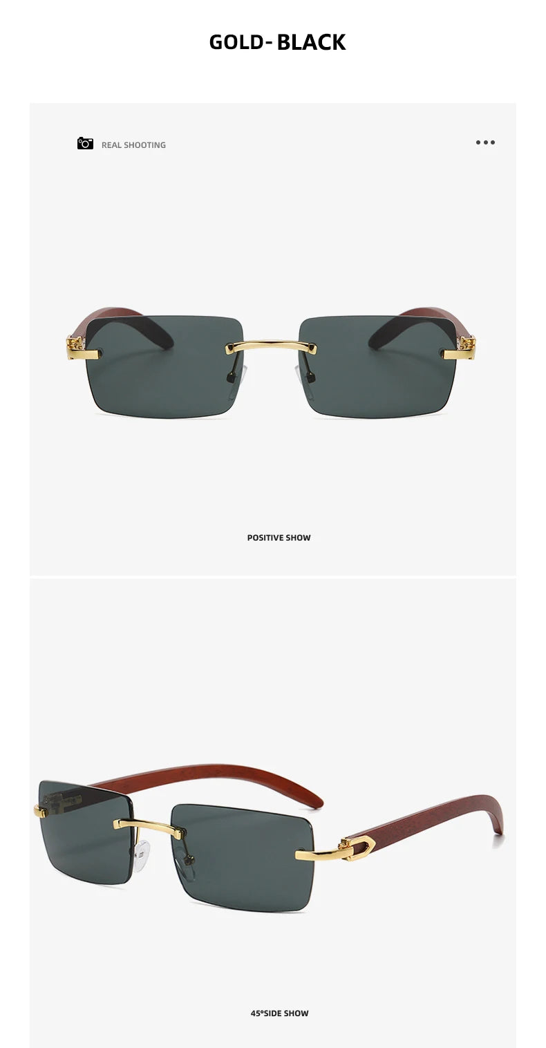 Frameless Fashion Sunglasses for Unisex Vacation Casual Driving Sun Shades Classic Outdoor Vacation Riding Sun Glasses
