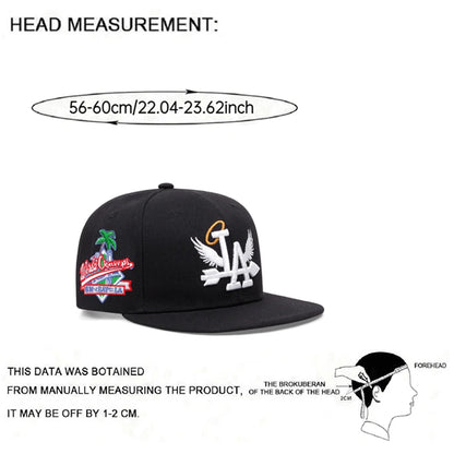 Baseball Hat LA Wings Embroidered Hip Hop Hat Outdoor Daily Leisure Sunshade Hat Male Female Flat Edge Mesh Hat