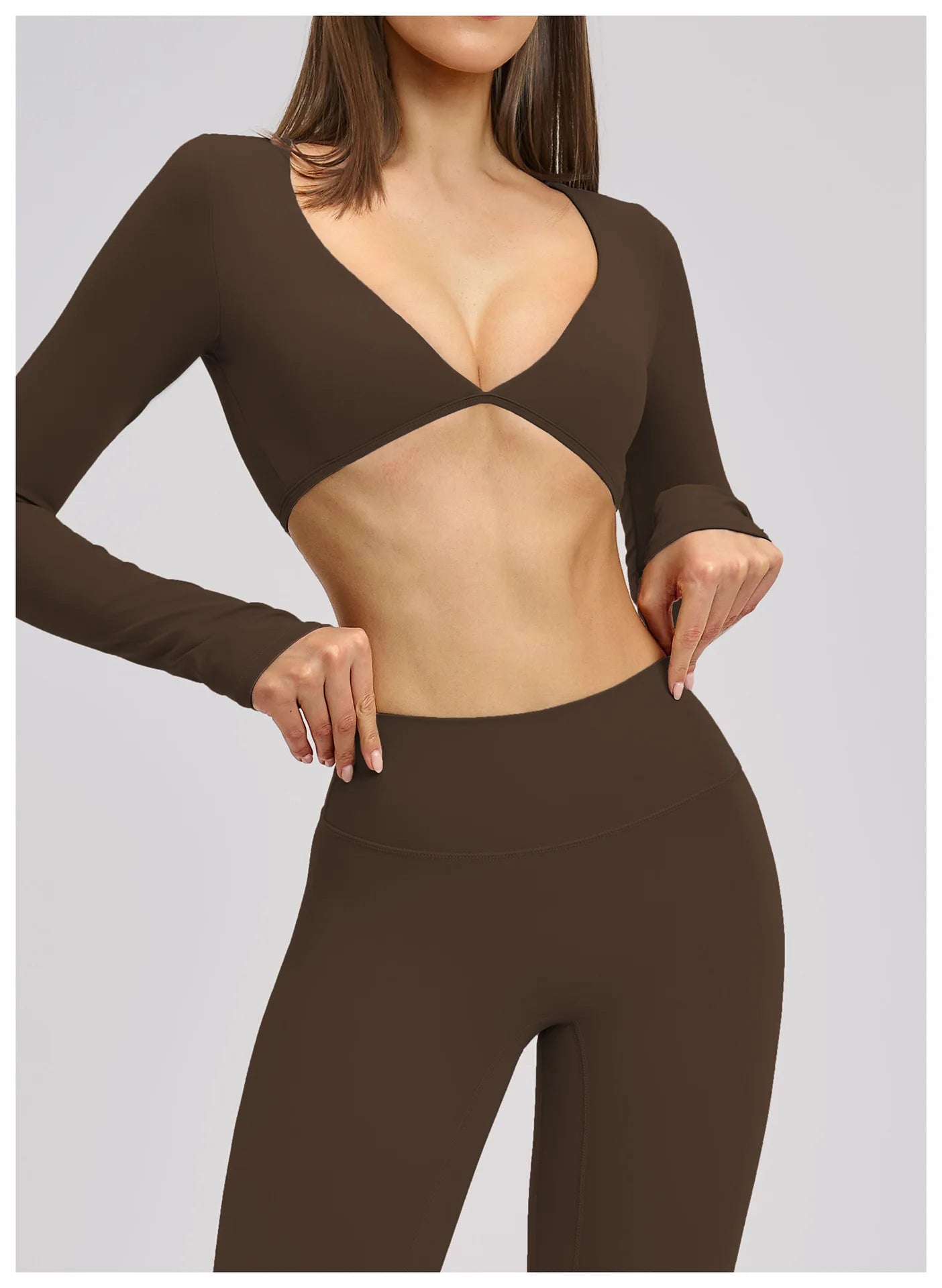 Sports Yoga Long Sleeve V T-shirt Sportswear Woman Gym Women's Female Clothing Slim Fit Sportswear Workout Clothes Fitness Wear
