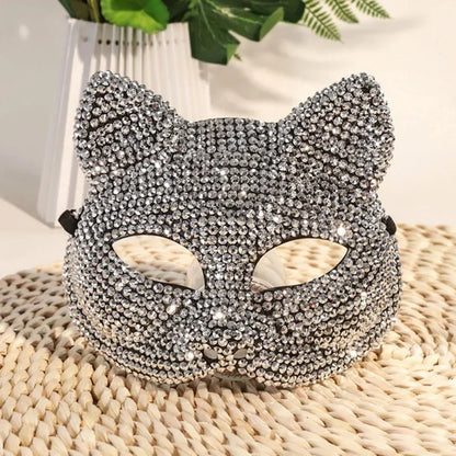New Rhinestone Masquerade Mask Halloween Party Fashion Shiny Bling Mask Women Men Unisex Cosplay Prop Stage Performance Adult