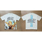 Unisex Couple Street Style Angel Print Summer Top Round Neck Short Sleeve T-Shirt