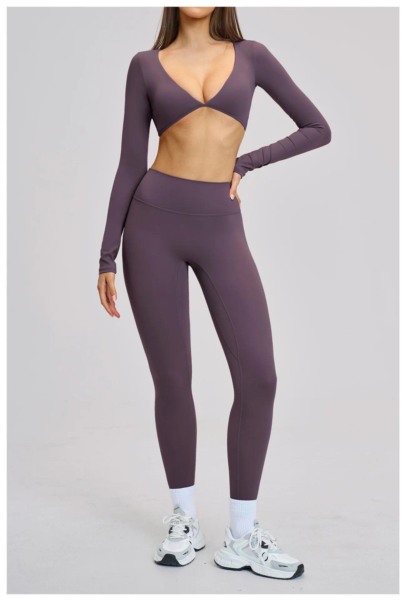 Sports Yoga Long Sleeve V T-shirt Sportswear Woman Gym Women's Female Clothing Slim Fit Sportswear Workout Clothes Fitness Wear