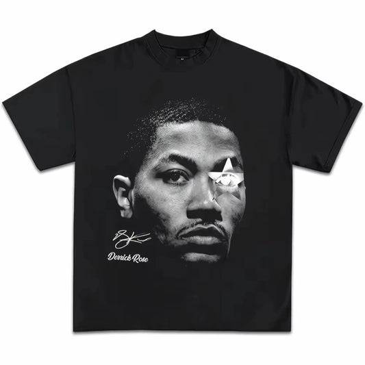 Derrick Rose Basketball T-shirt for Men and Women, Printed Oversized Aesthetic Style Comfortable Fabric, Fashionable Casual Wear