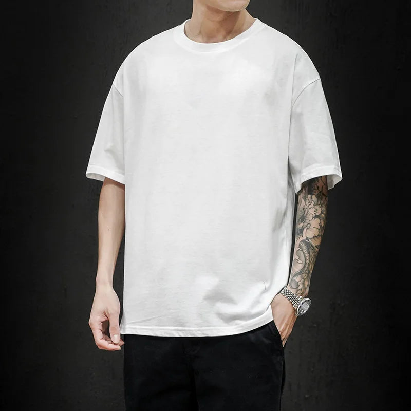 Men's T Shirt Casual Loose Cotton Short Sleeve T-Shirt Men Top Tee shirt Men